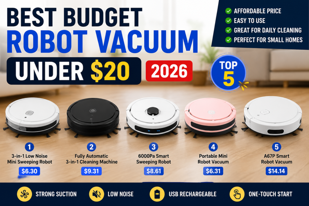 Best Budget Robot Vacuum Under $20 (2026) – Top 5 Affordable Robot Vacuums
